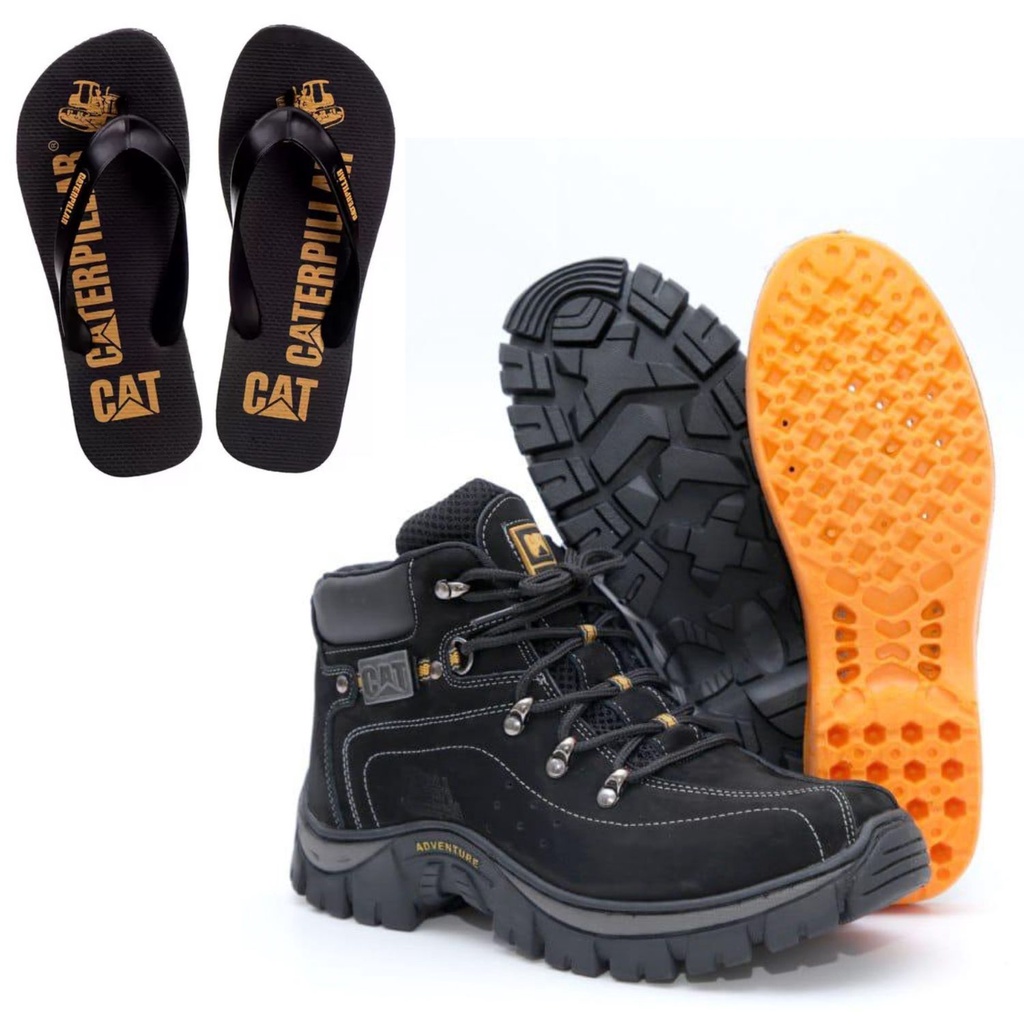 Bota Caterpillar Masculino Tênis Couro Ecológico Promoção Imperdível dia  dos pais - Escorrega o Preço