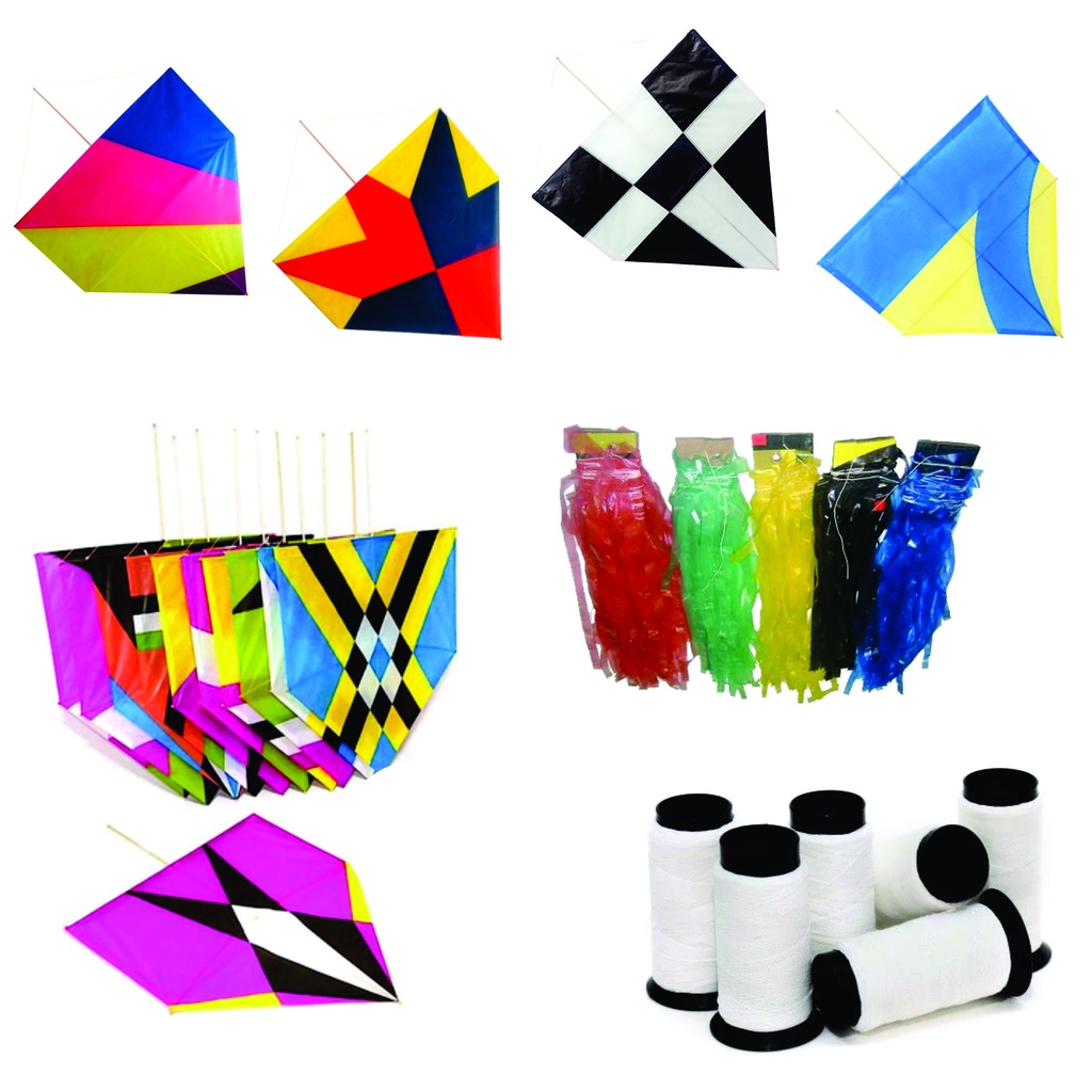Venda Casada 50 Pipas 50cm + Rabiola + Pacote Linha 100jds | Shopee Brasil