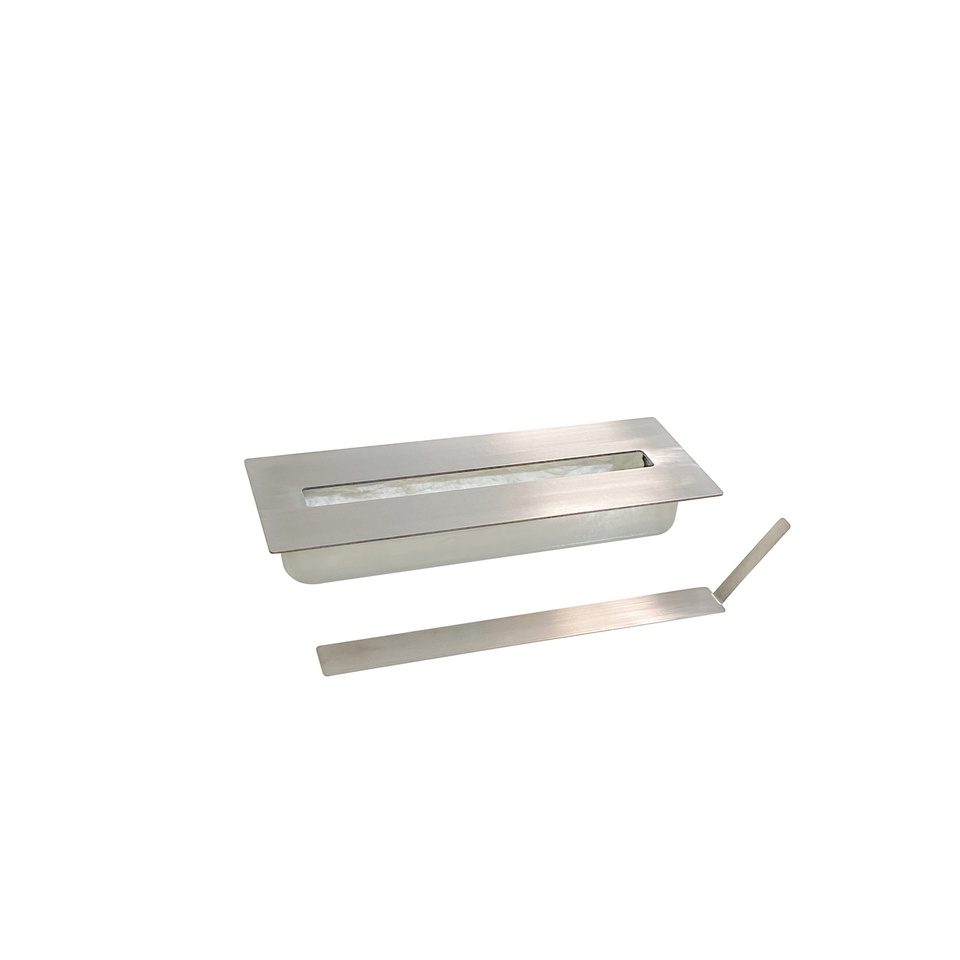 Queimador Lareira Ecológica 45 cm Inox Escovado Álcool Etanol Aquecedor Inverno Ouky