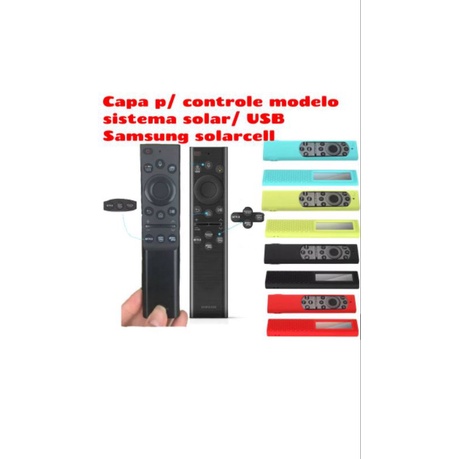 Capa Controle Samsung QLED 2021 4k 8k Carregamento Solar silicone
