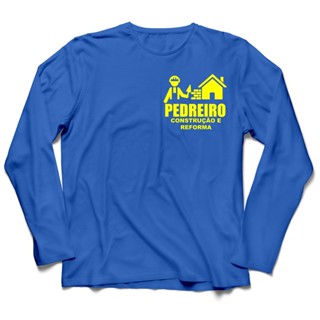 CAMISETA UNIFORME PEDREIRO MANGA LONGA PROTEÇÃO SOLAR