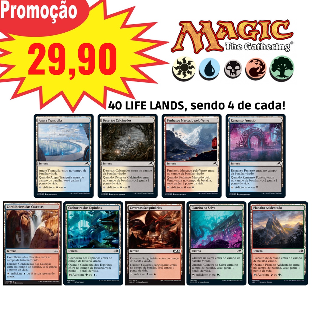 Card Game Magic The Gathering - Kit com 40 Terrenos Dual Lands