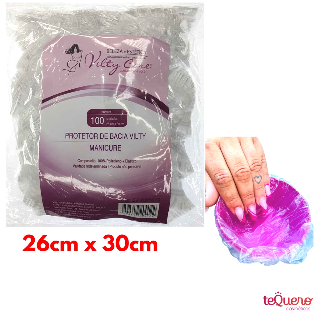 Protetor de Bacia para Manicure com 100un da Vilty Care