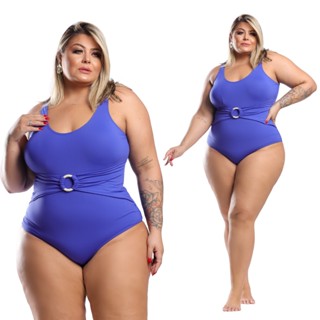 Maiô Plus Size Body Feminino Blogueira Confortável Leve Verão Moda Praia Extra G Detalhe Argola