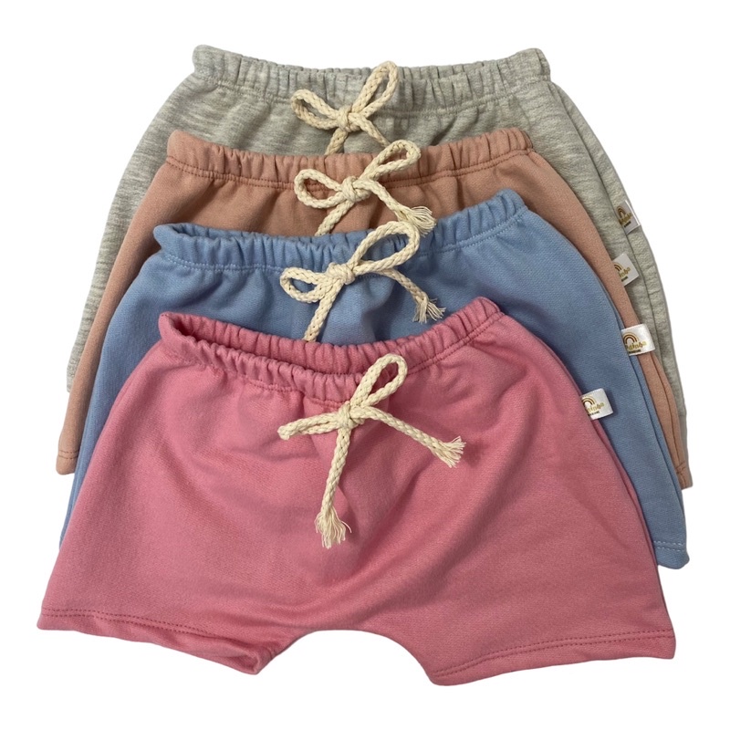 kit 4 shorts saruel CORES SORTIDAS  moletinho infantil crianças bebês minimalista básico barato