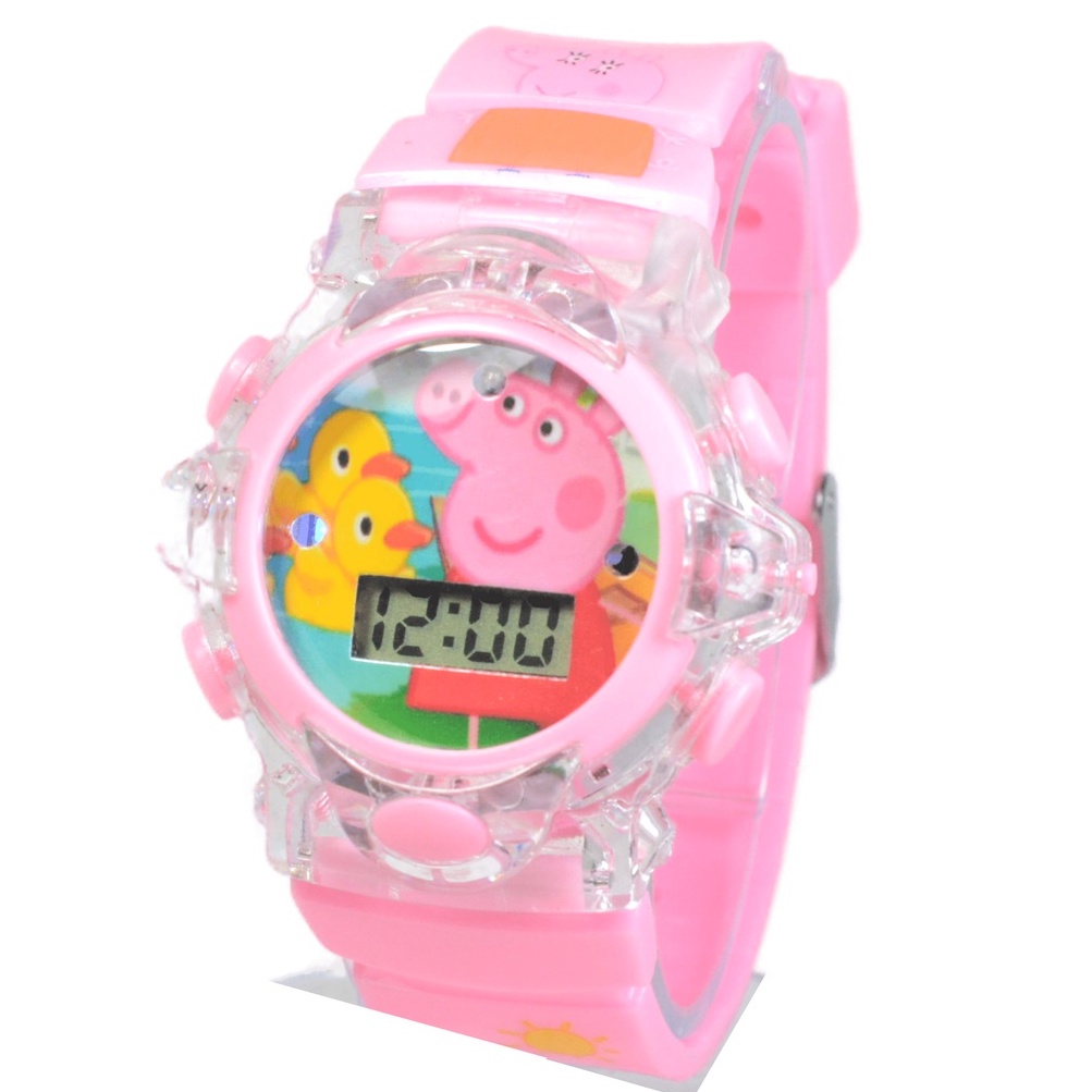 Relógio Infantil De Menina Menino Peppa Pig Com Luz E Som
