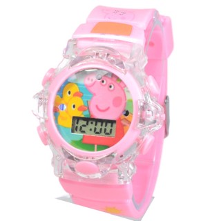 Relógio Infantil De Menina Menino Peppa Pig Com Luz E Som