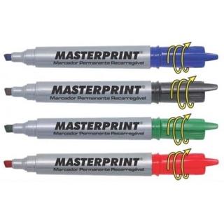 Pincel Marcador Permanente Recarregável Caneta Permanente Diversas Cores Masterprint em Oferta na Shopee