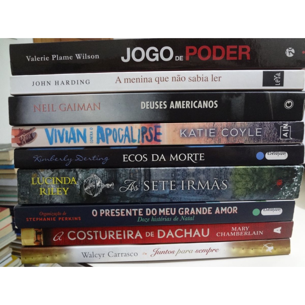 Livros Romance As Ste Irmãs / Deuses Americanos Neil Gaiman / Jogo de Poder / A  Menina Que Não Sabia Ler / Ecos da Morte / Costureira de  Dachu / Juntos Para Sempre Walcyr Carrasco