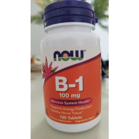 VITAMINA B1 NOW 100 MG 100 TABS VEGS ORIGINAL USA | Shopee Brasil