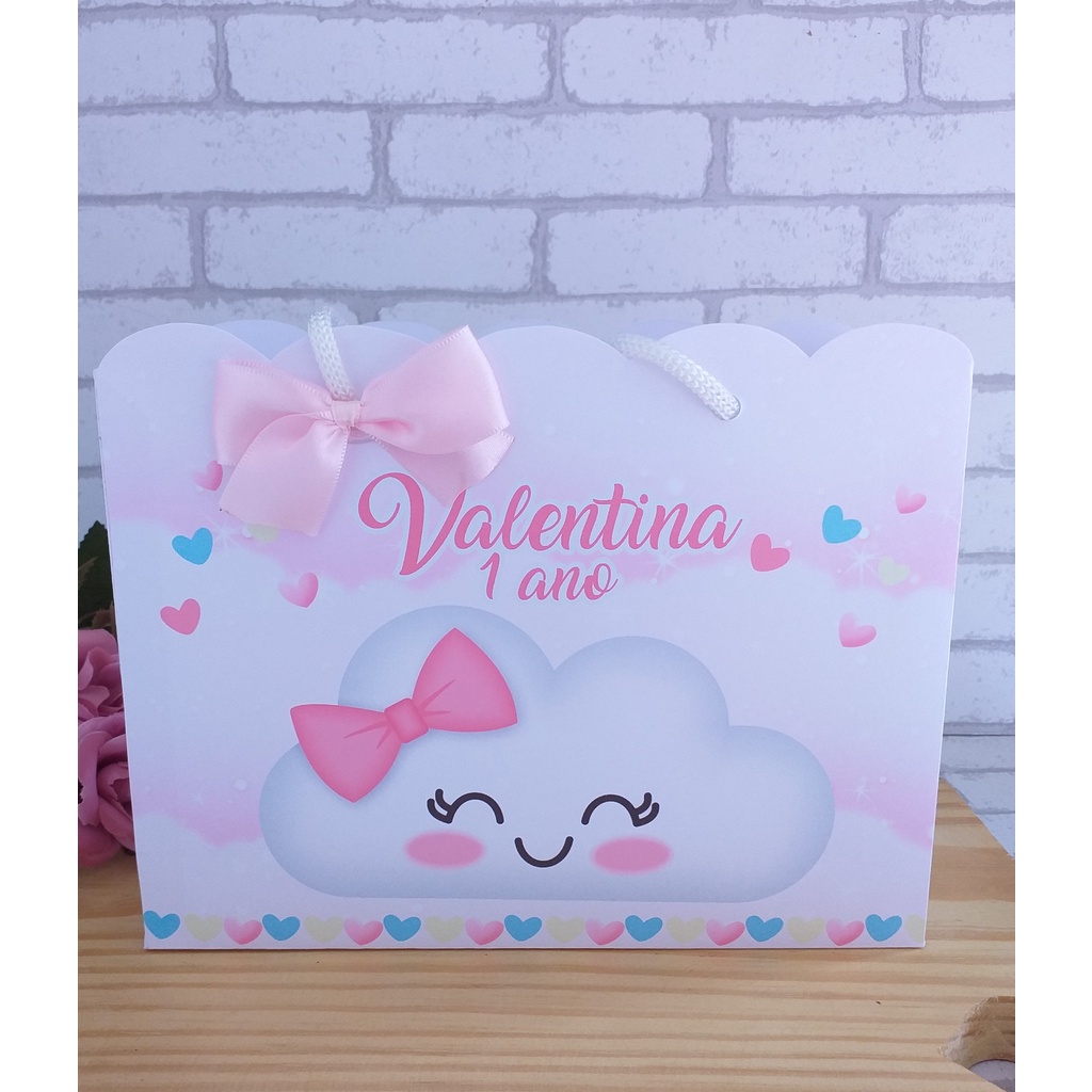 Sacolinha Chuva de Amor Kit Festa | Personalizados | Aniversários | Papelaria Personalizada | caixinhas lembrancinhas