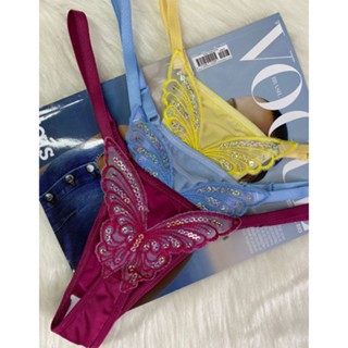 Calcinha Tanga Fio Borboleta Lingerie Sexy com regulagem langerie