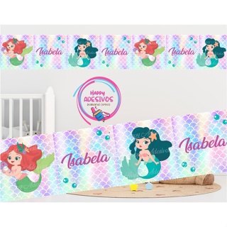 Faixa Adesiva Decorativa para Parede Menina Baby Teen Infantil Sereia Fundo do Mar Quarto Decoração em Oferta na Shopee