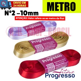 Fita Cetim N2 - 10mm Progresso - VENDA NO METRO