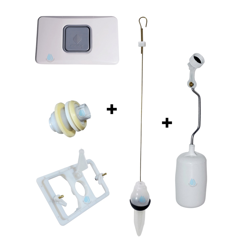 Kit reparo caixa descarga branco com obturador vareta Montana
