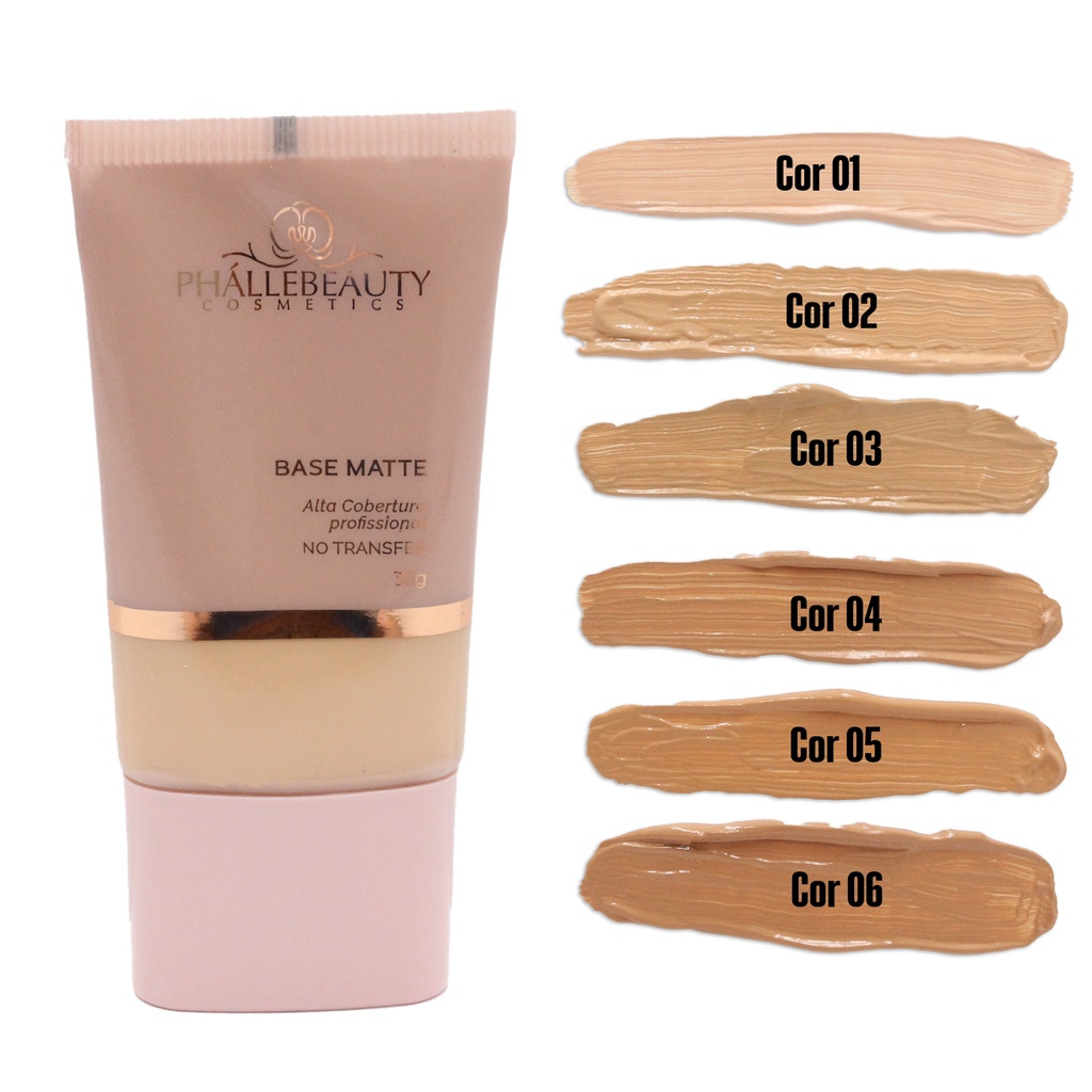 Base matte de alta cobertura, Base líquida Vegana, Linha Pro PhálleBeauty 30g Cobre Tatuagem em Oferta na Shopee