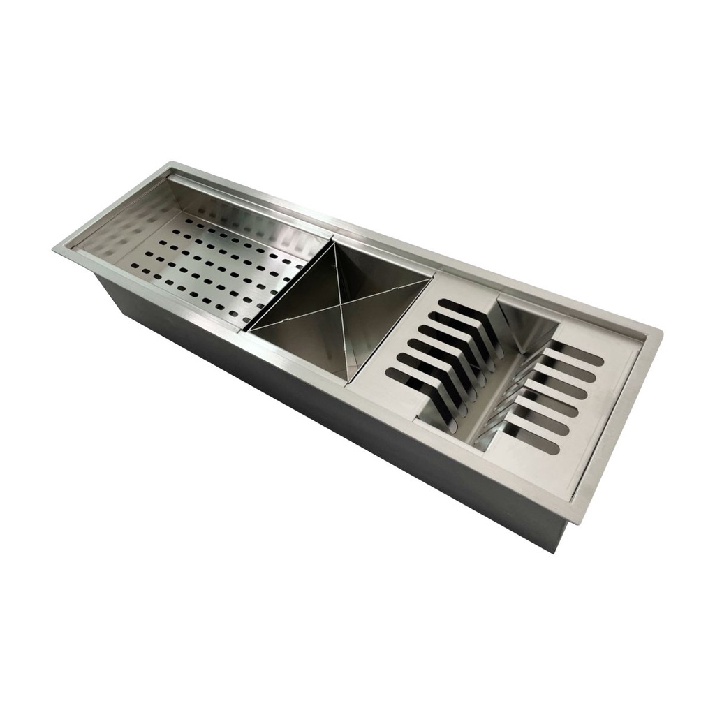 Calha umida 60cm Canal Organizador escorredor inox Cozinha Americana Goumet