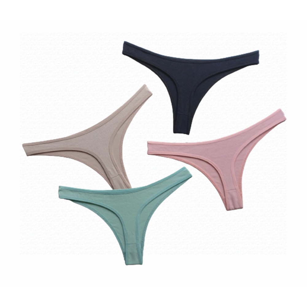 Kit 5 calcinhas fio dental algodão cores neutras em Oferta na Shopee