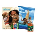 Moana livro De Colorir + Quebra Cabeças C/ 12 Lápis Colorir Disney