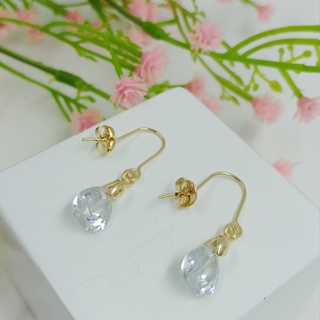 Brinco de Gancho Gota de Zircônia Folheado a Ouro 18k 302112 em Oferta na Shopee