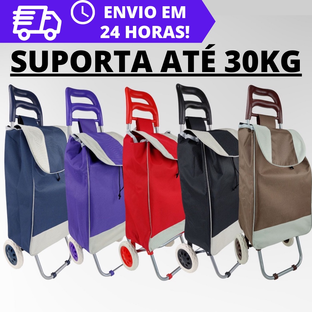Carrinho De Feira Compras 2 Rodas Dobrável REFORÇADO 30KG