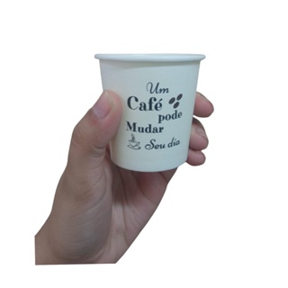 Copo 100 ml em Papel PERSONALIZADO COM FRASE  - Biodegradável - Pacote com 50 unidades em Oferta na Shopee