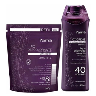 kit Descoloração Yamá  Ametista 40v OX 900ml + PÓ Desc. 300g Banho de Lua em Oferta na Shopee