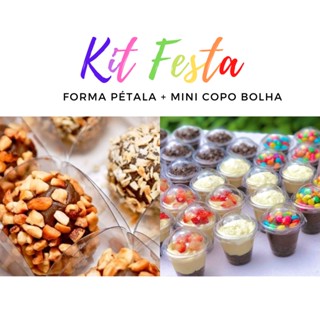 Kit Festa - 200 unidades Forma Pétala + 50 unidades Mini Copo Bolha