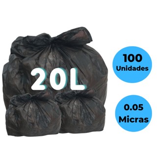 Saco P/lixo 20 litros Cozinha E Banheiro 100 Unidades