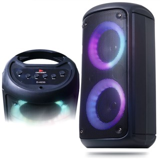 Caixa De Som Grande Bluetooth Amplificada Com Led RGB Rítmico Tecnologia TWS Modelo Torre Conexão USB