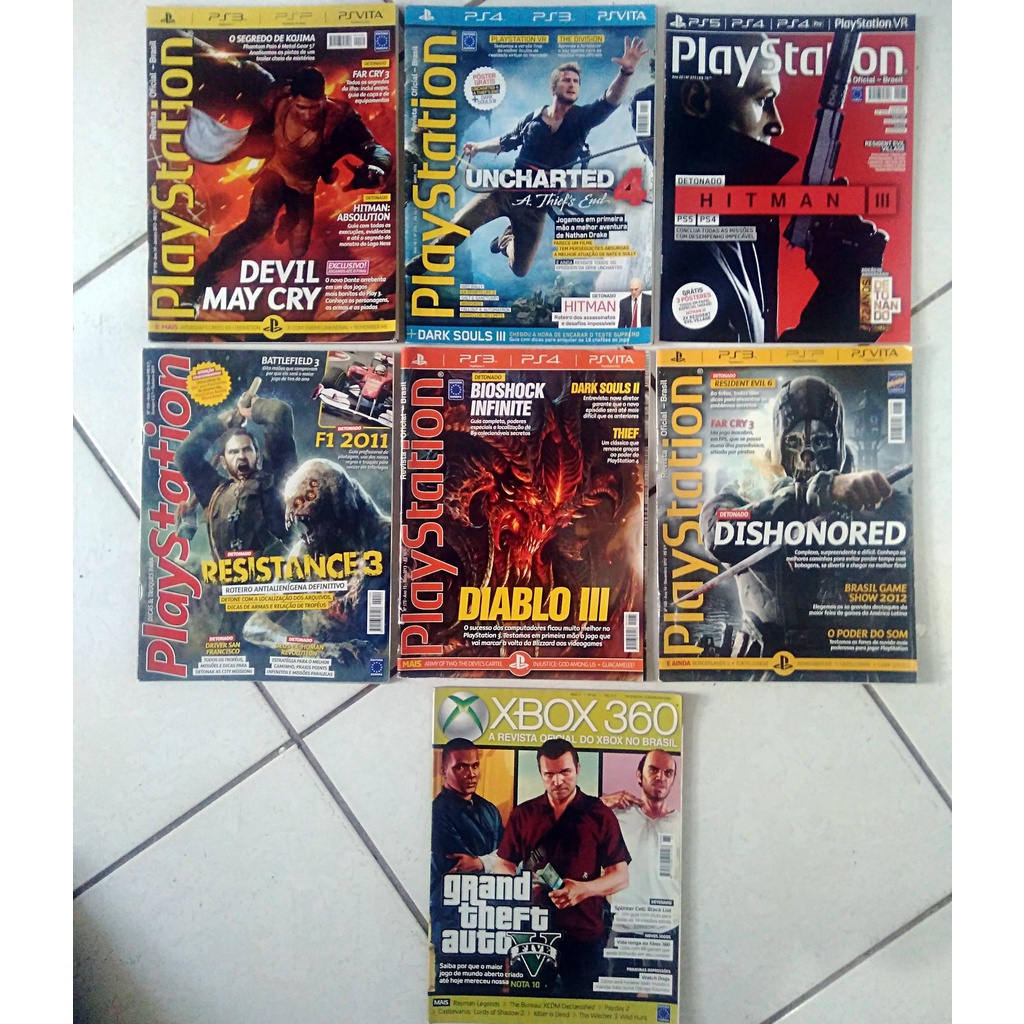 Kit 7 Revistas Hitman, Splinter Cell, Bioshock Infinite Playstation XBOX 360