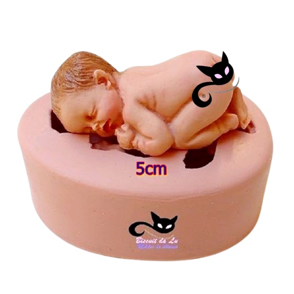 Molde Silicone Artesanato Biscuit - Bebê Bruços Realista 5cm