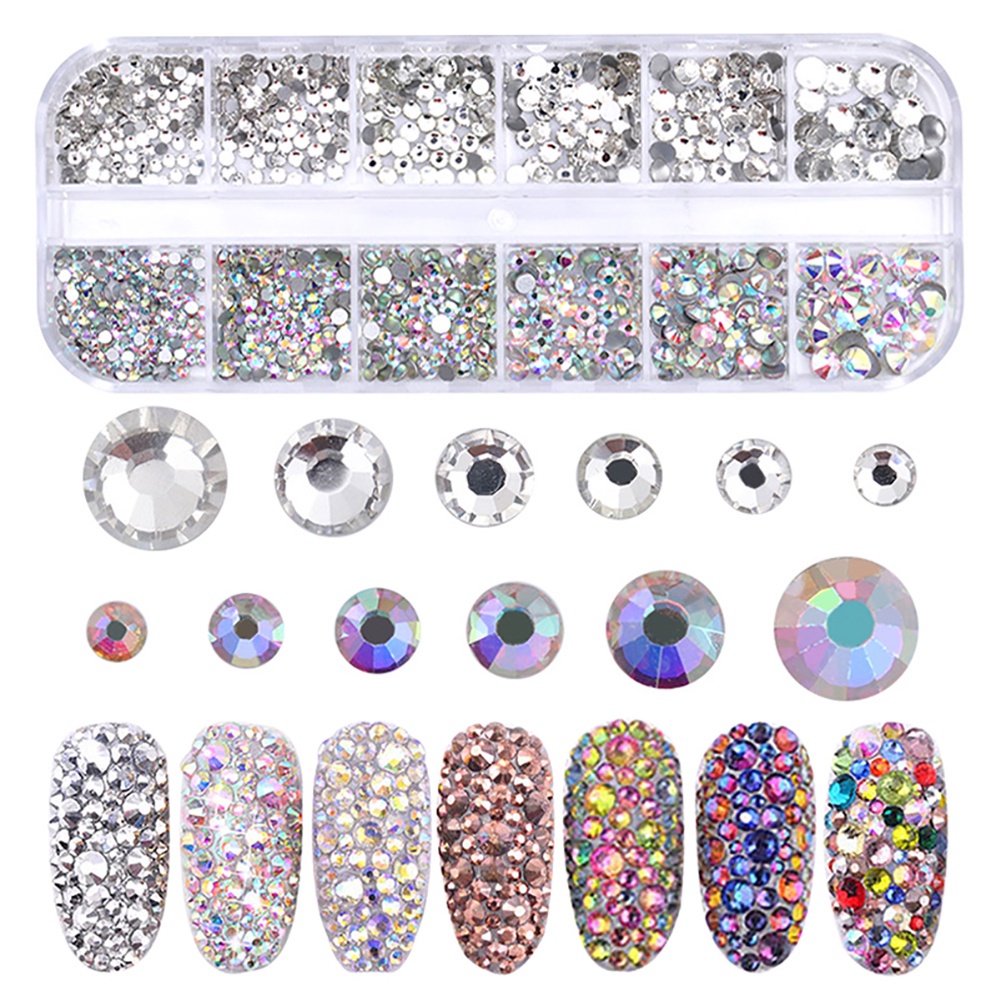 Kit 12 Estojo Strass Transparente e Colorido Furta cor com Fundo