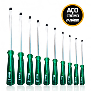 Chave De Fenda Cromo Vanádio Ponta Imã Cabo Ergônomico PVC Medidas Várias Medidas Profissional em Oferta na Shopee