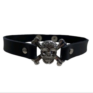 Gargantilha Choker Colar Caveira X Punk Rock Ghotic Regulável