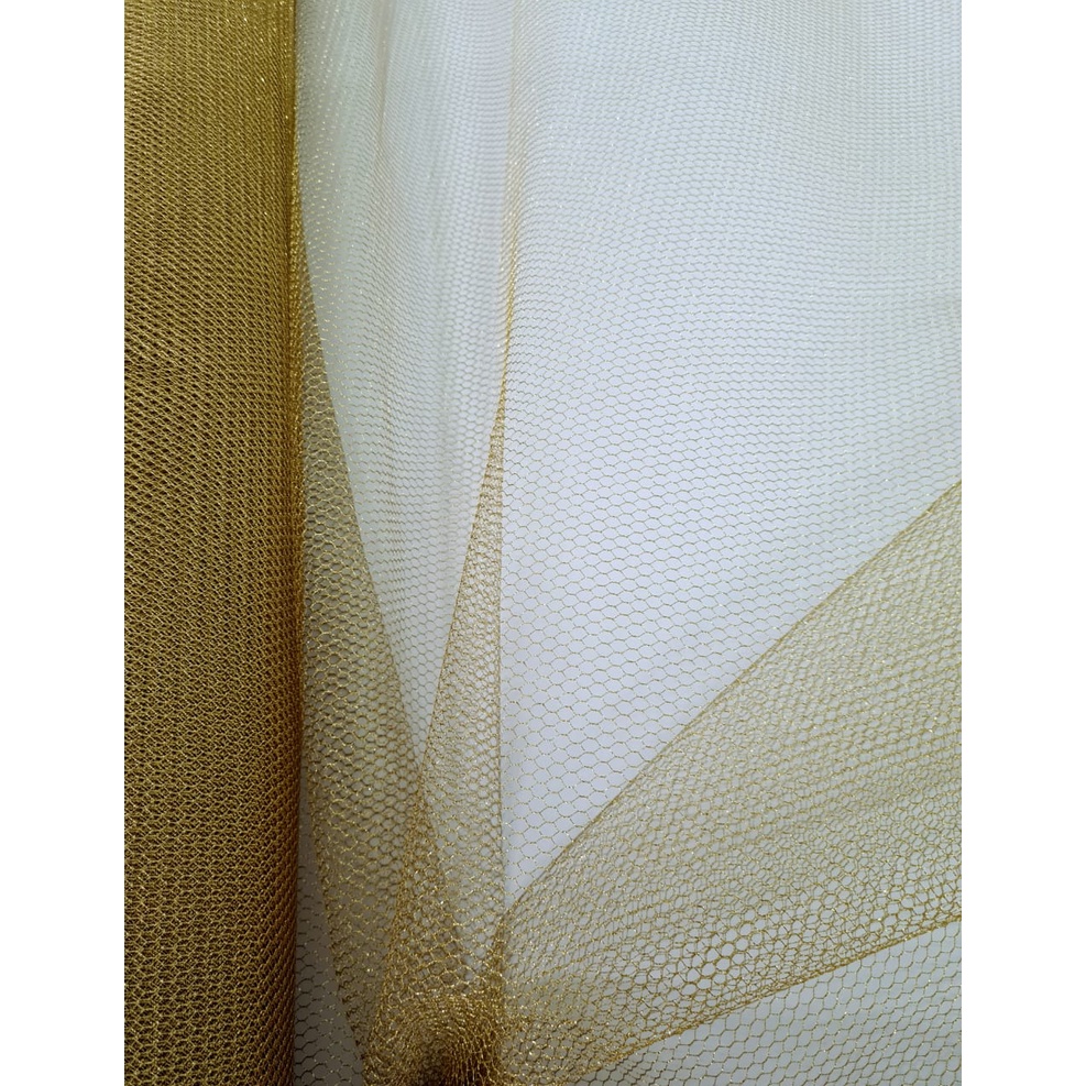 1 Metro Tecido Tule Metalizado Tela Dourado Gold Brilho Artesanto Decoração Natal