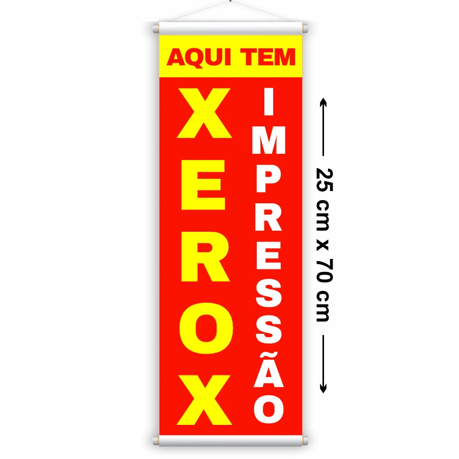 Banner Faixa Aqui Tem Xerox E Impressão Papelaria Copiadora 25x70cm Shopee Brasil 9533