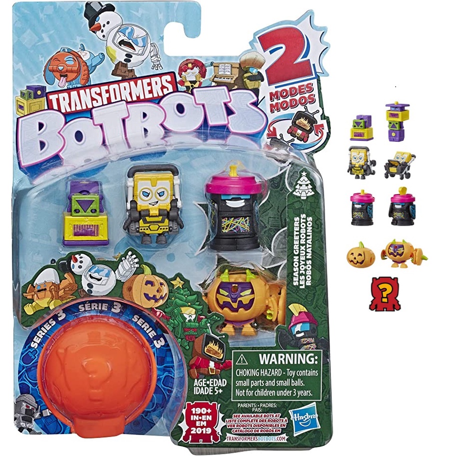 Brinquedo Transformers Botbots Serie 3 Pack com 5 personagens  Tropa de  Brinquedos colecionáveis - Desconto no Preço