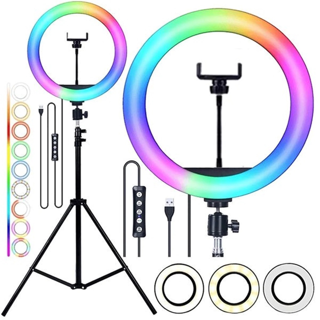RING LIGHT LED SOLFT Iluminador Anel Luz 36cm 14 Polegadas com controle