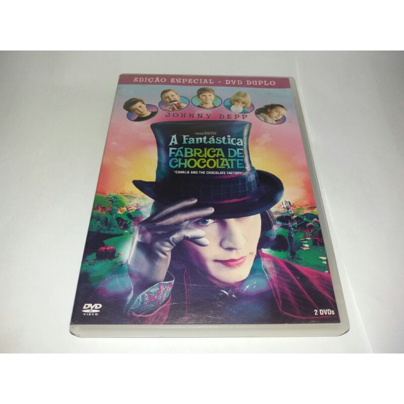Dvd Duplo - A Fantastica Fabrica de Chocolate - 2005 - Johnny Depp - Tim Burton - Dublado