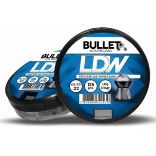 1 cx Chumbinhos 5.5 mm LDW Bullet Chumbo Pressão - 125 Unidades por Estojo