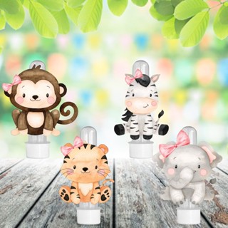 20 Tubetes + Apliques 3D Personalizado Lembrancinha Festa Aniversário Safari Aquarela Rosa Menina