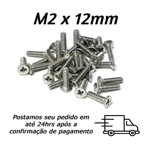 Parafuso Máquina Chato Phillips M2 X 12mm Inox