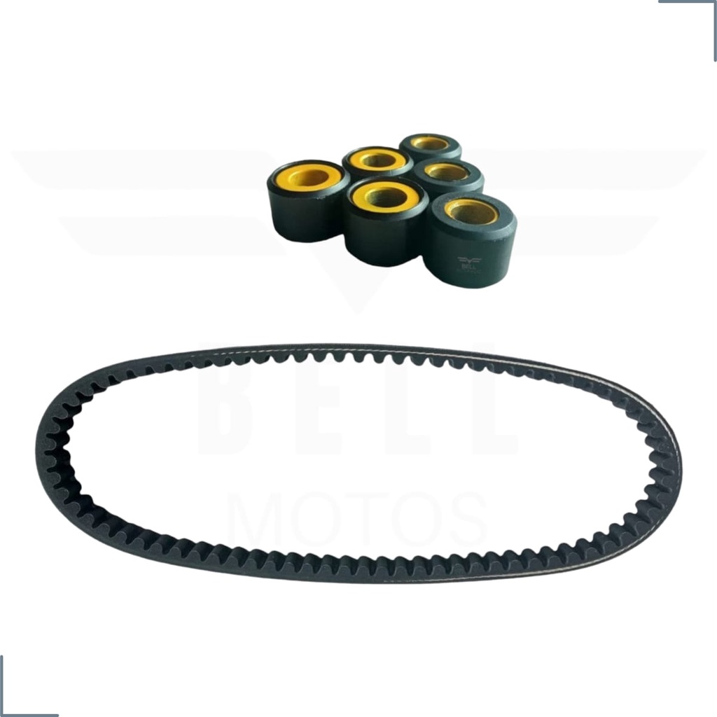 Kit Correia de Tração + Rolete Contra Peso Para Moto Honda Pcx 150 Dlx 2013 a 2015 - Modelo Original