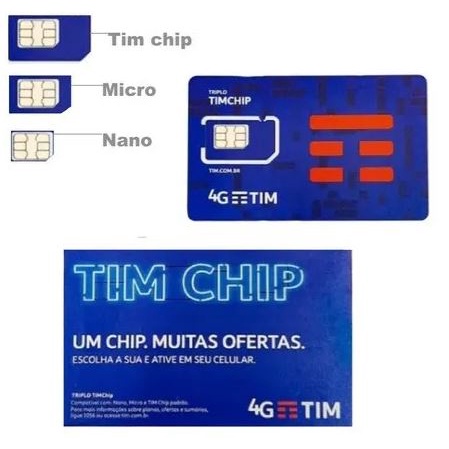 3 UNIDADES Tim Chip Triplo Corte/ 4G Compatível 5G DDD Livre - ATIVA EM QUALQUER DDD