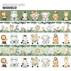 Faixa Decorativa Animais Safari Quarto Infantil Bebê Adesiva