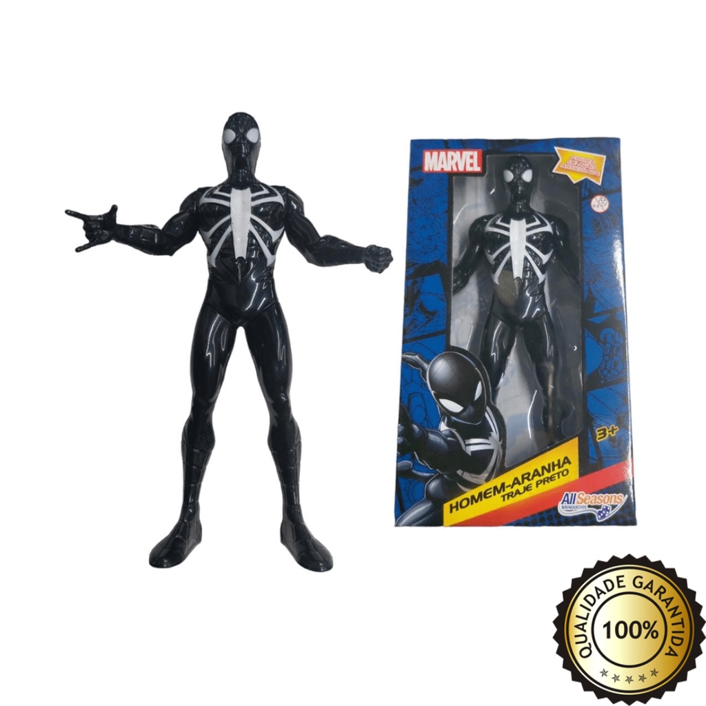Boneco Marvel Homem Aranha Preto Original 22cm Brinquedo | Shopee Brasil