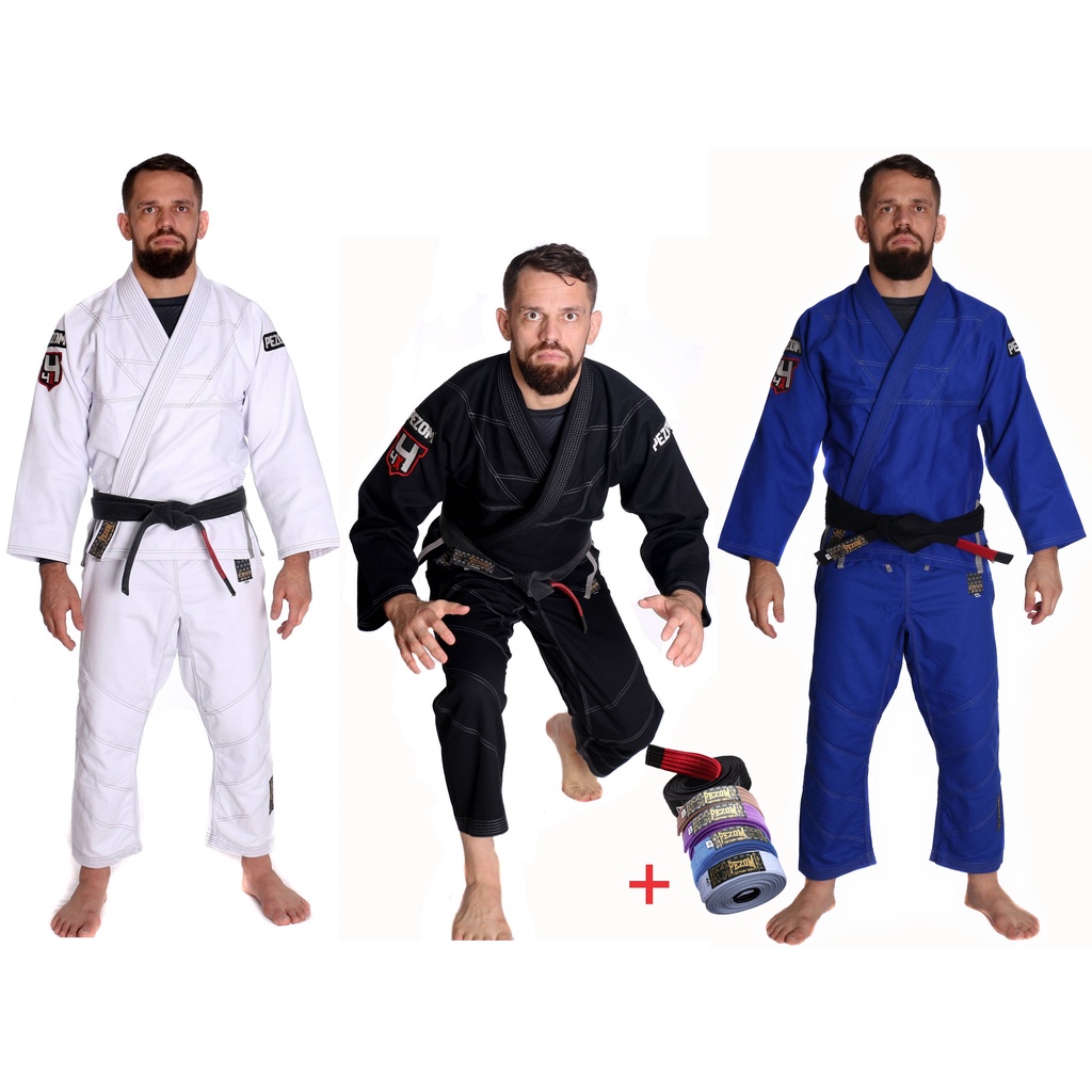 Kimono Jiu Jitsu Trançado Adulto 4X4 Pezom e Faixa em Oferta na Shopee