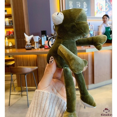 Chaveiro Longo De Pelúcia Com Pingente De Sapo