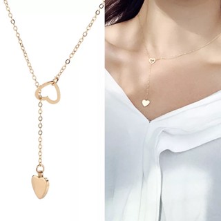 Colar feminino correntinha minimalista com pingente de coração delicada